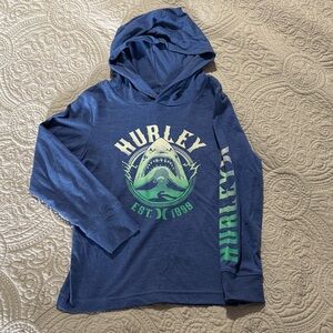 Hurley Navy Hoodie with Green Shark Design